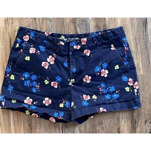 Khakis by Gap City 3 inch Short Blue with Floral Print Size 8